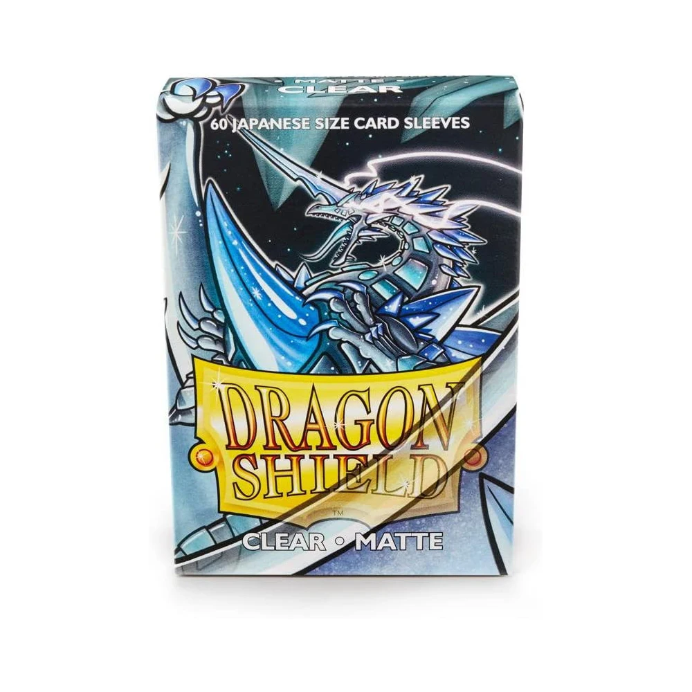 Dragon Shield Bundle: 2 Packs of 60 Count Yu-Gi-Oh Matte Card Sleeves Protector Japanese Size Mini Card Cover(Matte Clear)