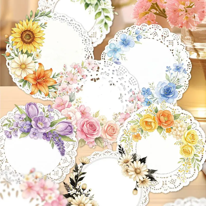 10Pcs/lot Lace Border Hard Card Decor Stickers, Elegant Trim Stickers for Scrapbooking Calendars Arts Diy Crafts paper