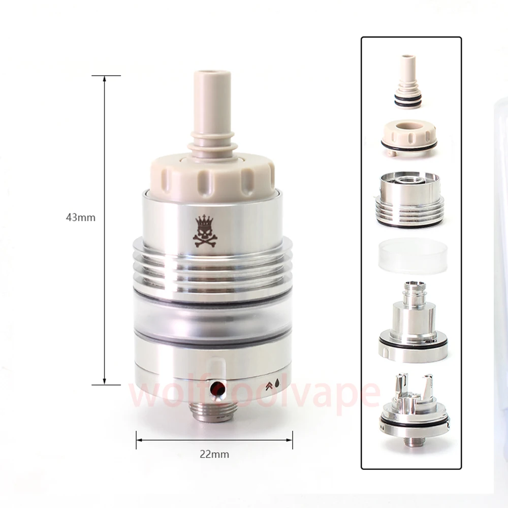 SXK Monarchy OST Old School Style MTL RTA  Rebuildable Tank Atomizer Air Pins 0.8 / 1.0 / 1.2 / 1.5 / 1.8mm, 22mm