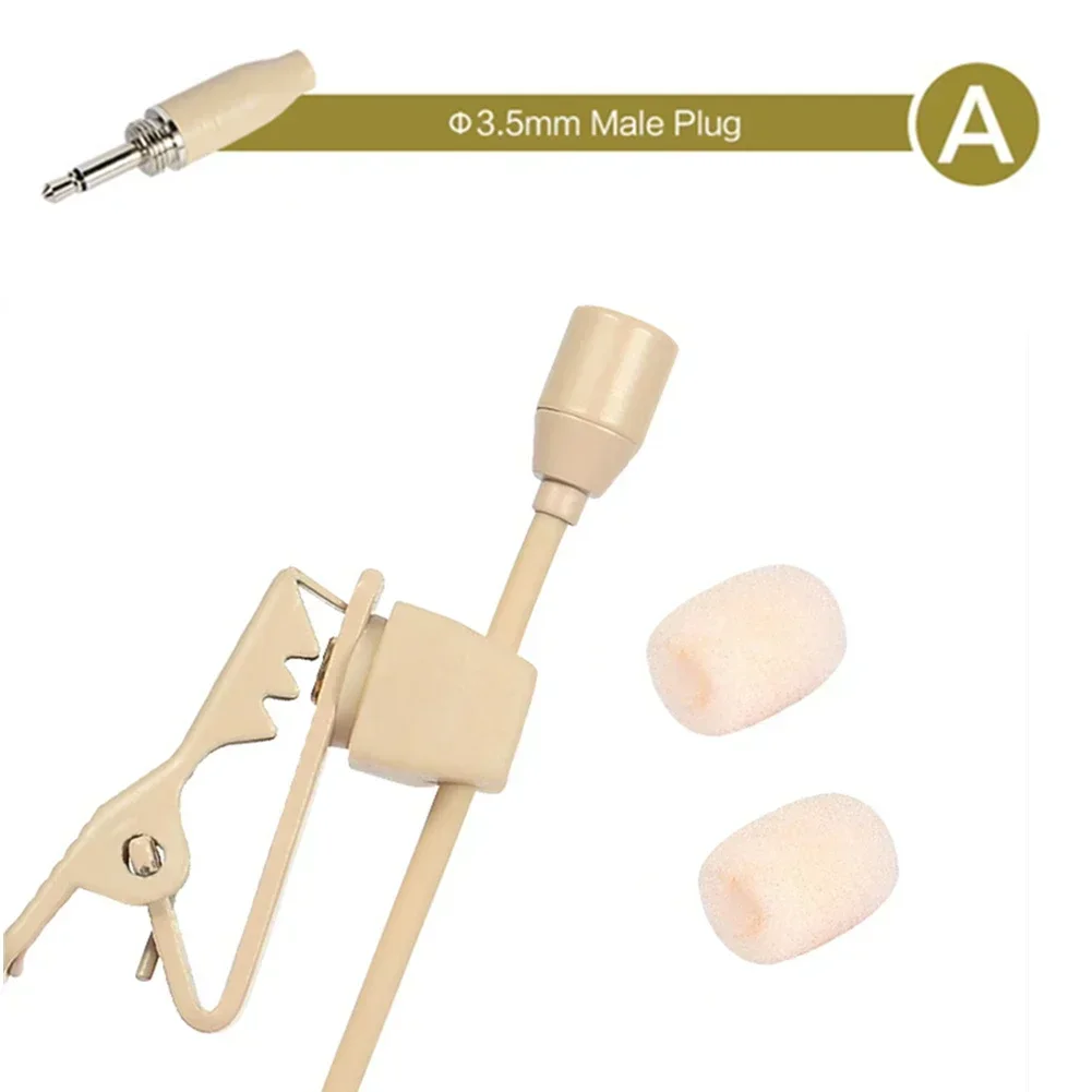 

High Quality Microphone Houses Of Worship Omnidirectional 80-20KHZ Cardioid Lapel Clip 1 Pcs 2*Microphone Cover