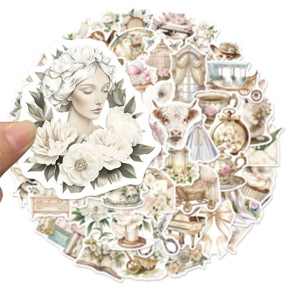 

10/30/50pcs INS Style Cute Cartoon Aesthetic Stickers for Scrapbook Suitcase Guitar Phone Vintage Decoration Sticker Classic Toy