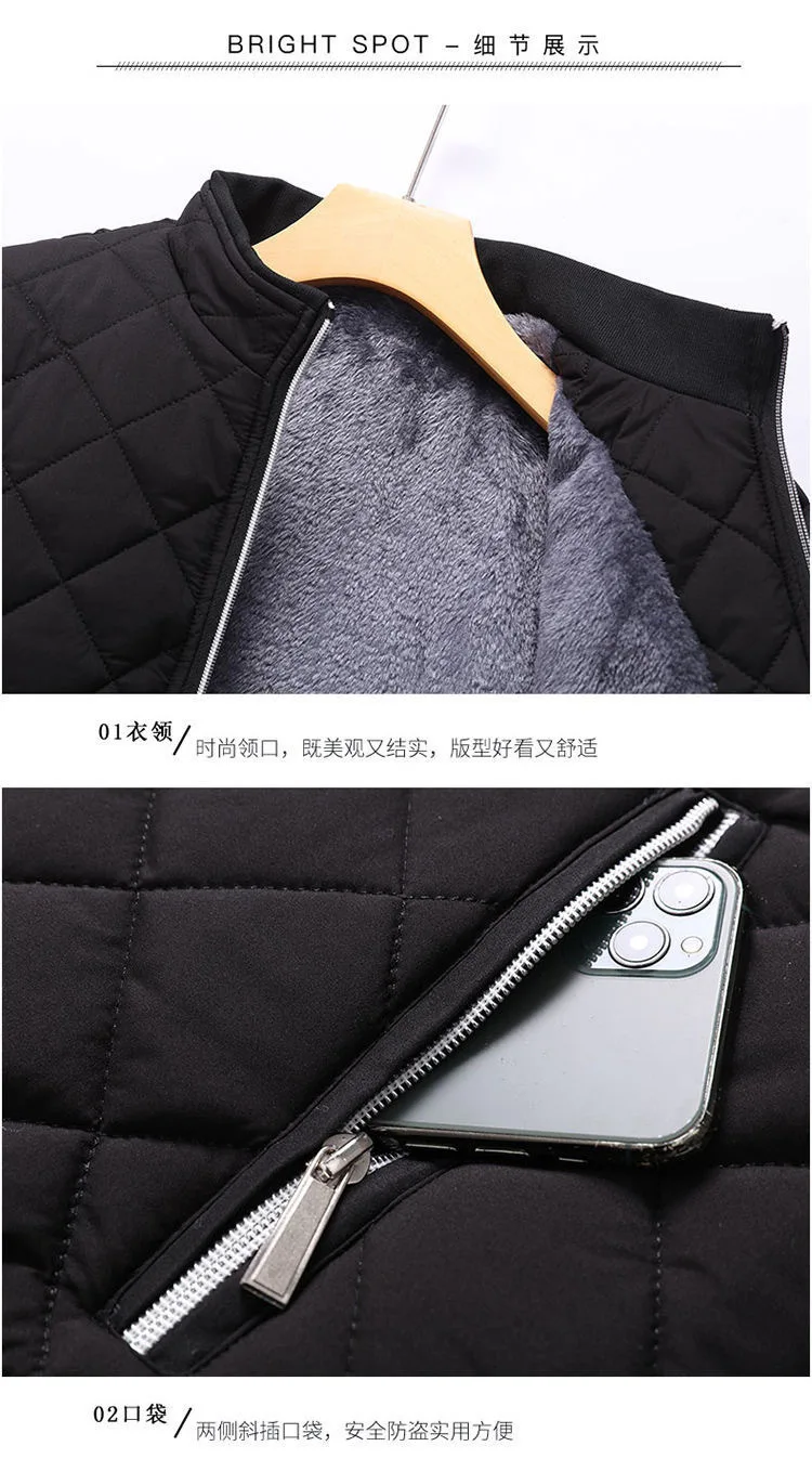 2026 Men's Thick Warm Bomber Jacket Coats Autumn Winter Fleece Lined Casual Jacket for Men Slim Fit Winter Clothing Parkas 5XL