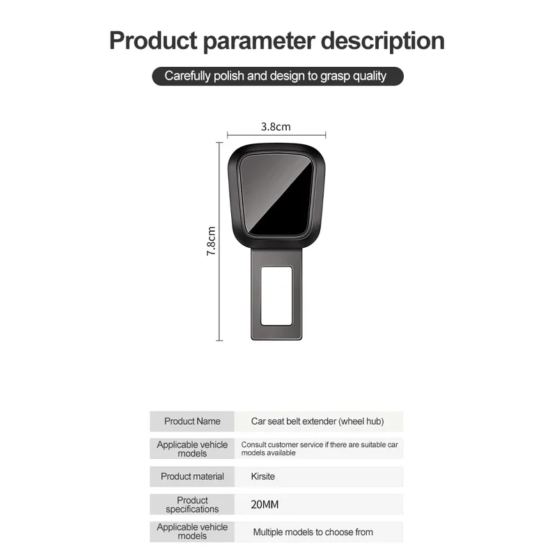 1/2 قطعة من مشبك الكتف الممتد لحزام أمان السيارة مناسب لسيارة تسلا وبورشه ومرسيدس بنز وغيرها من المركبات، باللون الرمادي المعدني. #4