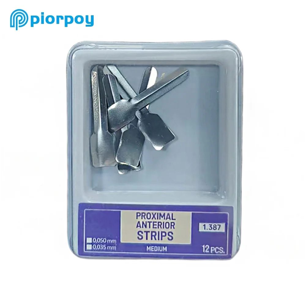 PIORPOY 12Pcs Dental Proximal Anterior Strips Sectional Contoured Matrices SystemTwin Anterior Matrice For Anterior Restoration