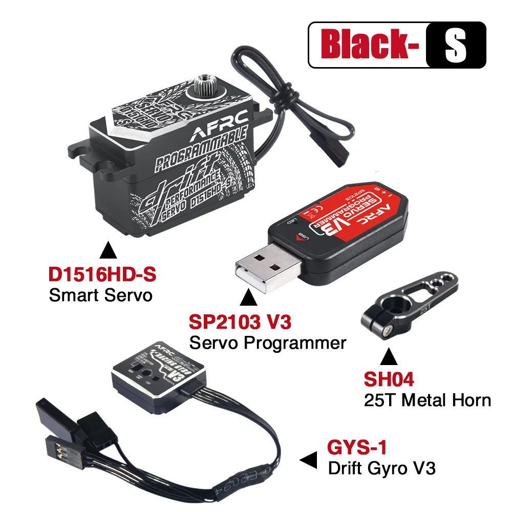 AFRC D1516HD-S 16KG Low Profile Programmable Digital Servo 8.4V 0.16s for 1/10th Touring Car & Buggy Racing Airplanes DIY Model