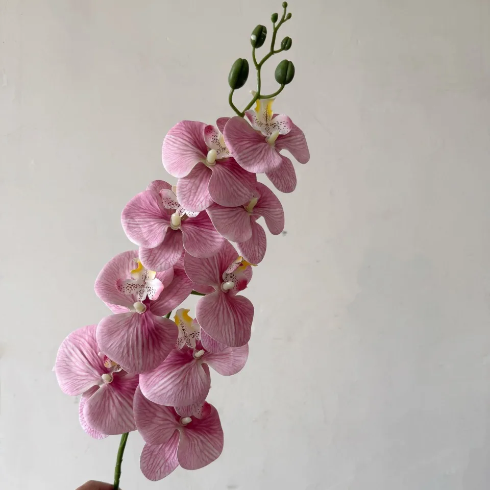 9-Köpfiger Künstlicher Phalaenopsis-Blumenzweig Realistische Seidenblume Künstliche Orchidee für Hochzeit, Party und Heimdekoration – Detail 18