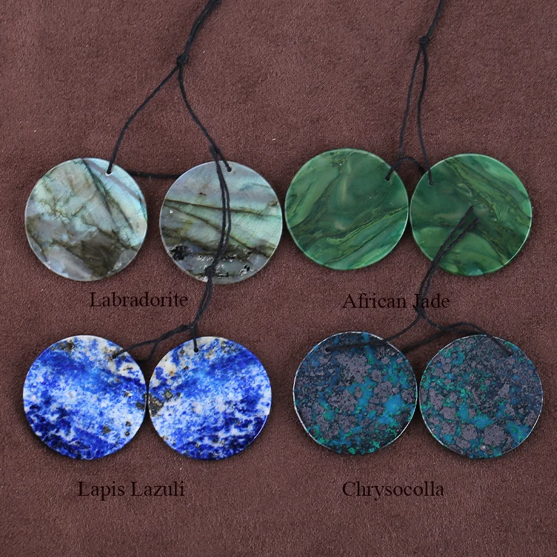 

Natural Chrysocolla,African Jade,Labradorite,Lapis Lazuli plane circle ,Fashion Jewelry Necklace Accessories Men Women