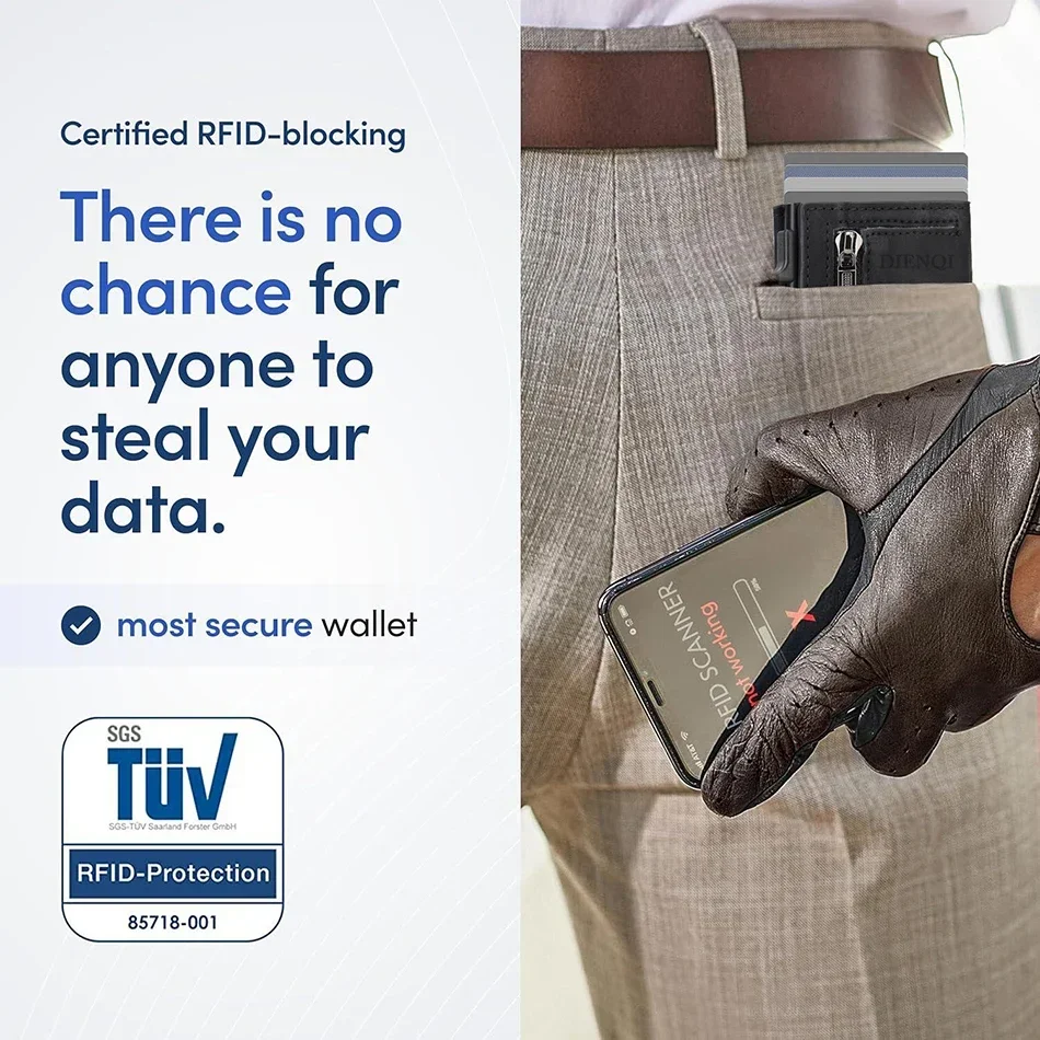 Rfid Leder Airtag Herren Geldbörsen Luxus Kreditkarteninhaber Geldbörsen für Air Tag Tracker Geschenke für Männer Benutzerdefinierte schlanke Geldbörse Geldtasche – Detail 8