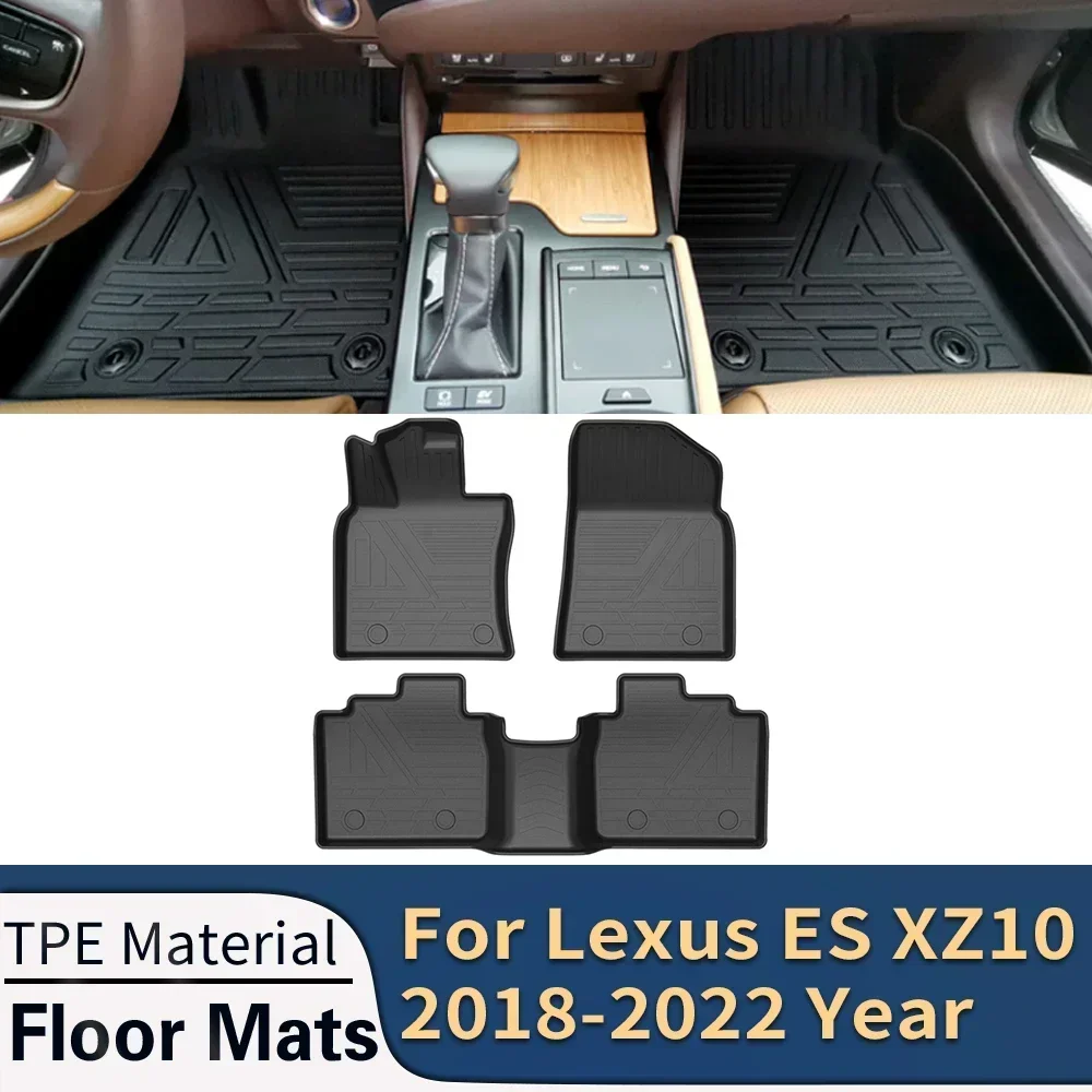 Voor Lexus Es Xz10 2018-2022 Auto Vloermatten All-Weather Tpe Voetmatten Geurloze Pad Waterdichte Lade Mat Interieuraccessoires