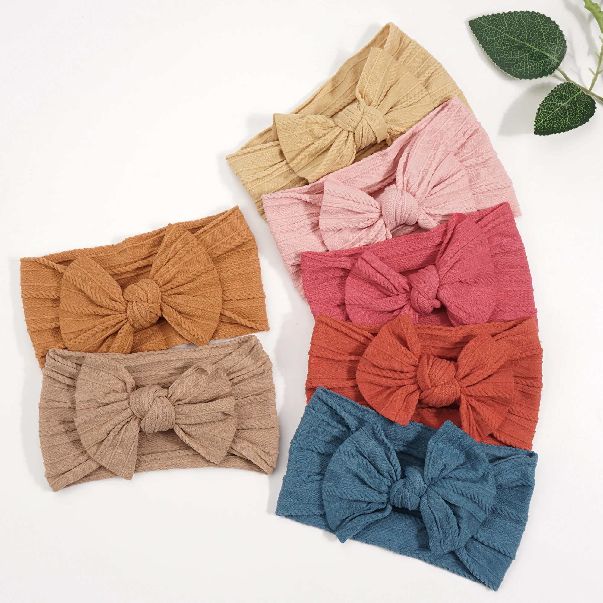 5Pcs Newborns Nylon Headbands Hair Bows Super Stretchy Knotted Turbans for Baby Girls Newborn Infant Toddlers Kids