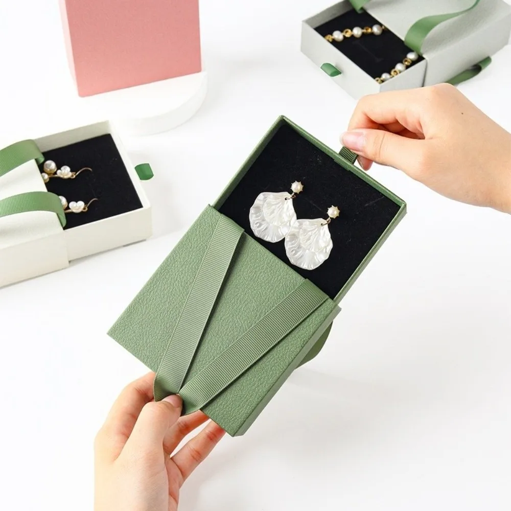 Paper Material Jewelry Packaging Box Drawer Style Gift Packaging Jewelry Storage Organizer Portable Design