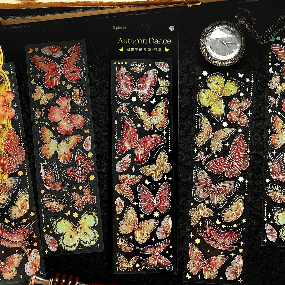 12Packs/Lot Vlinder Album Serie Retro Bericht Huisdier Sticker