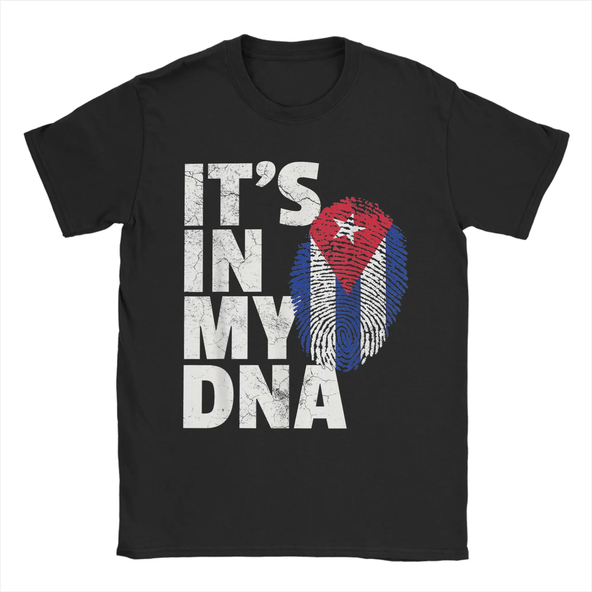 It's in My DNA Cuba Flag Cuban Pride T-Shirt Men Cotton Tops Harajuku  O-neck Short Sleeve