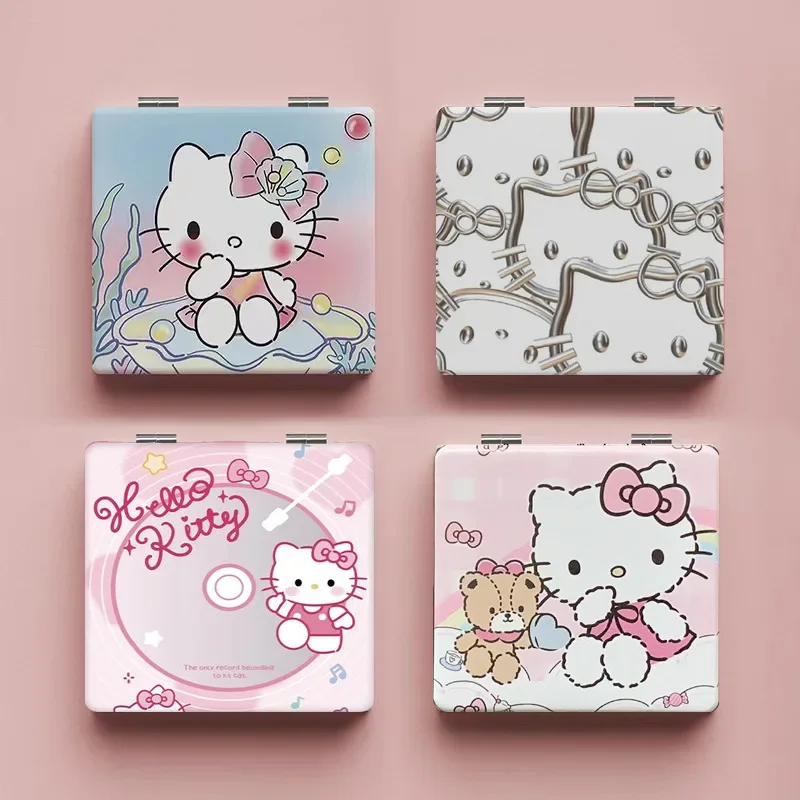 

Sanrio Hello Kitty Cartoon Comic Periphery Cosmetic Mirror Double-Faced Kawaii New Pattern Makeup Repair Holiday Gift for Girls