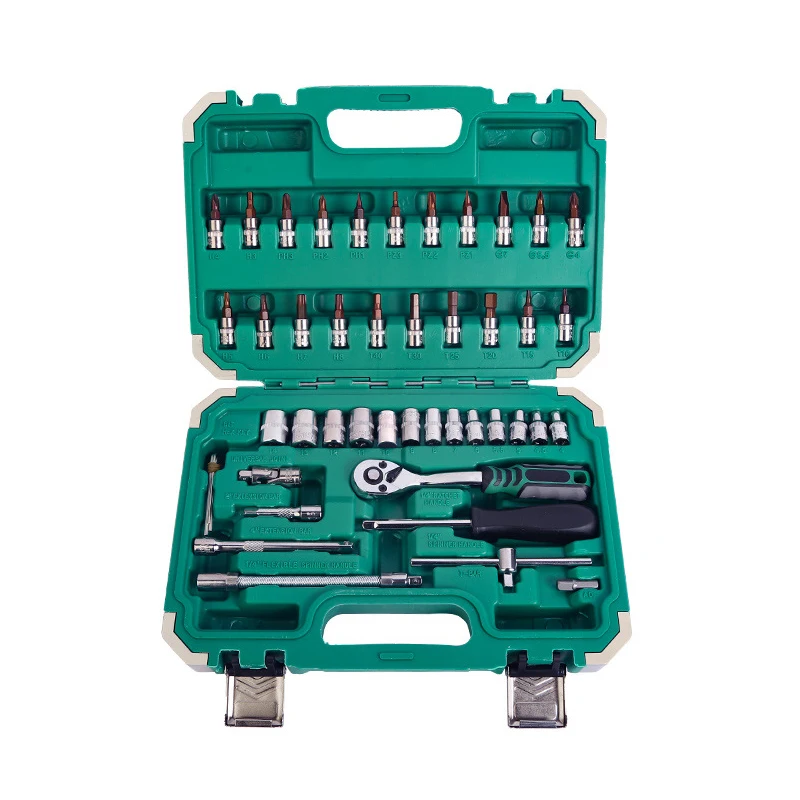 

46 шт. автомобильный механический набор головок, комбинированный гаечный ключ, ручной ящик для инструментов для ремонта автомобиля, набор торцевых ключей с храповым механизмом, инструменты