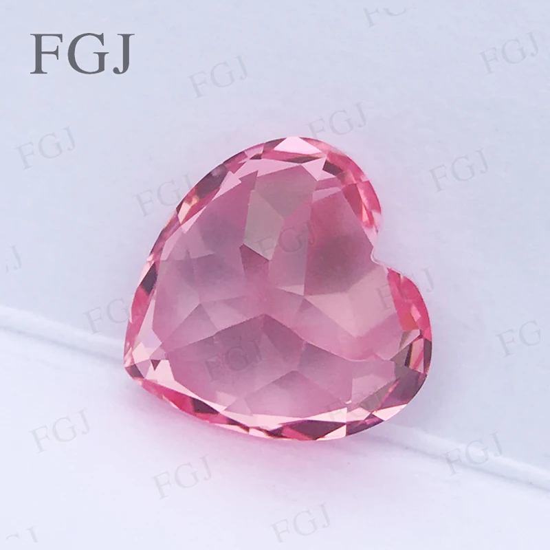 Heart Cut Lab Grown Padparadscha Sapphire With AGL Loose Gemstone Beads Sparkling For Wedding Christmas Pendant Rings Design DIY 2