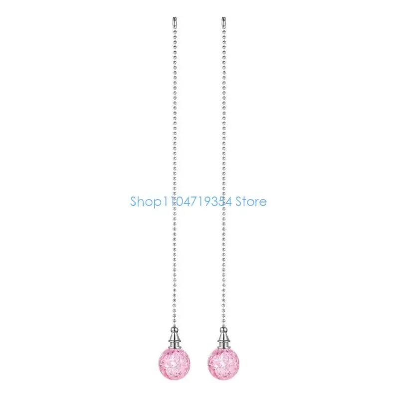 0XLD Strong Ceiling Fan Pull Chains Pink Crystal Accents 245mm Length for Bedroom