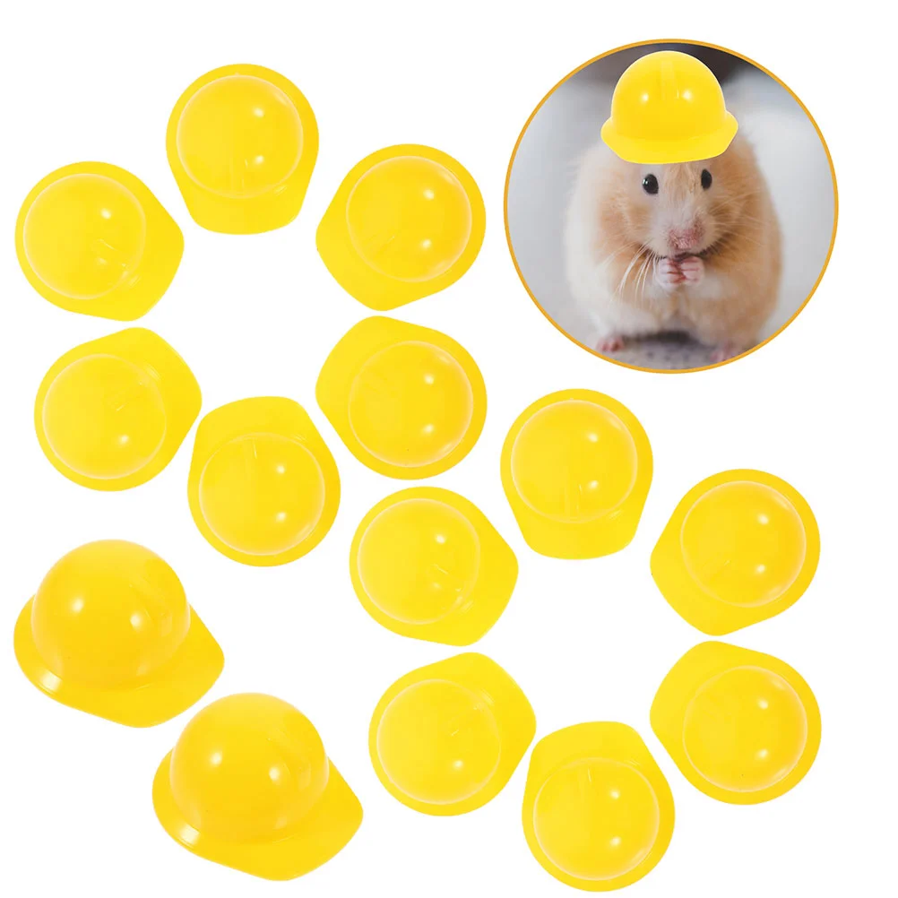 

10 Pcs Car Accessories Mini Construction Hat Pet Yellow Decor Bottle Topper Child