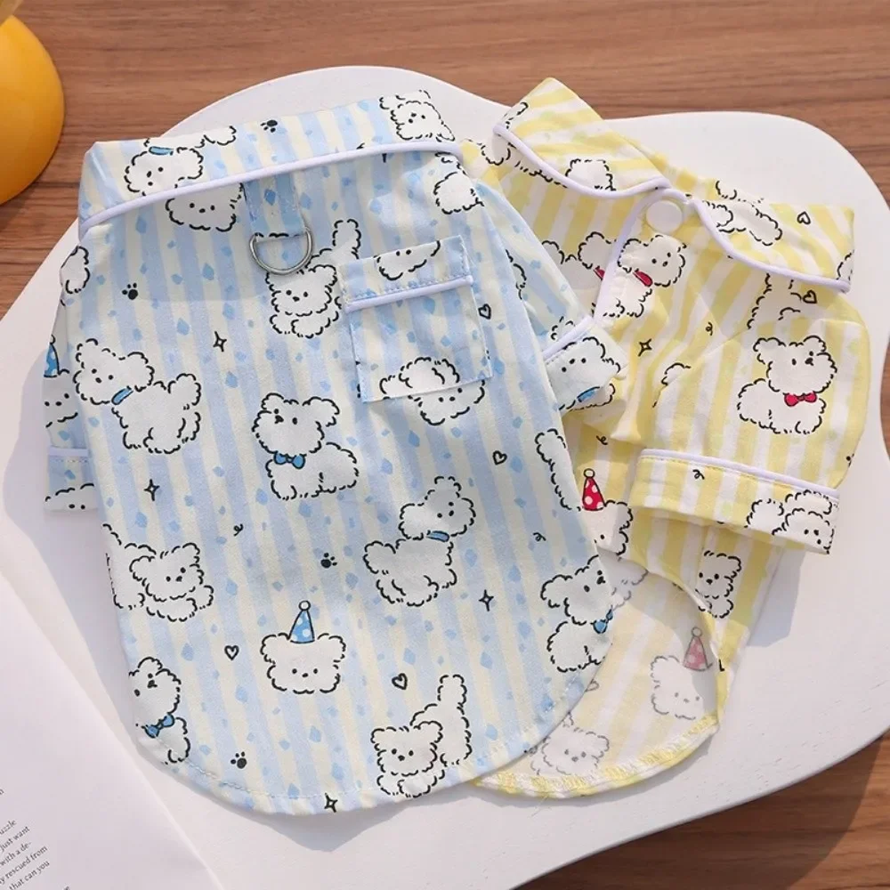 

Casual Cartoon Animal Pattern Puppy Cotton Shirt Soft Comfortable Pet Sleepwear Breathable Dog Short Shirt Chihuahua