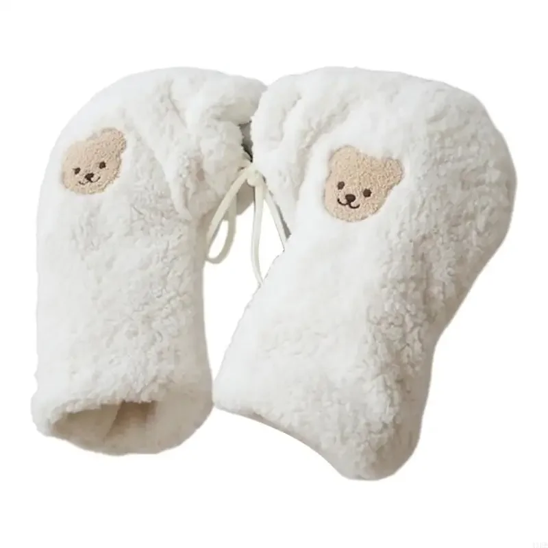 

Baby Bike Gloves Warm & Comfortable Soft Kids Hand Protections Embroidered Bear Winter for Children