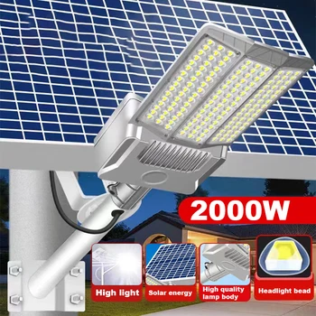 Farola Solar de aluminio para exteriores, luz de calle Solar de 600000LM, con Control remoto, impermeable, para jardín