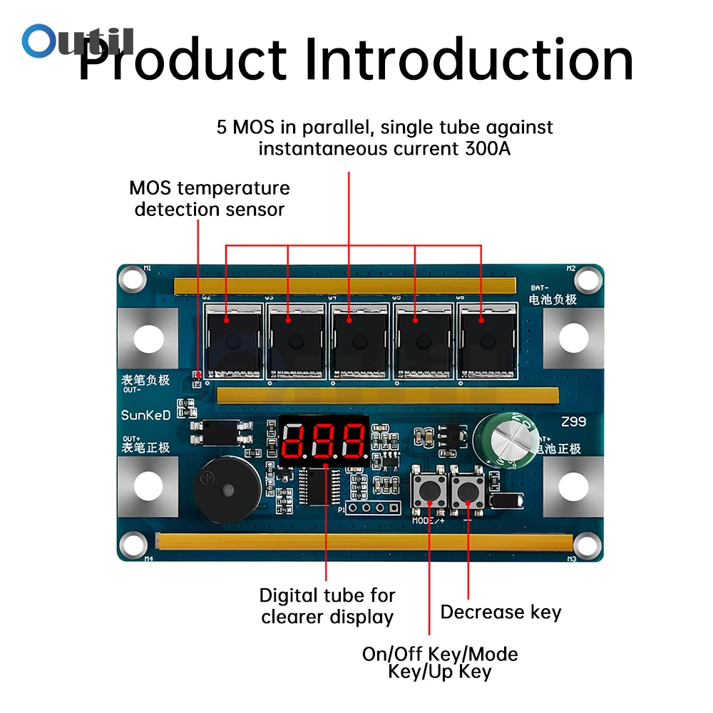 Imagem -04 - Mini Display Digital 18650 Bateria de Lítio Máquina de Solda de Pontos Kits Faça Você Mesmo para Solda de Folha de Níquel