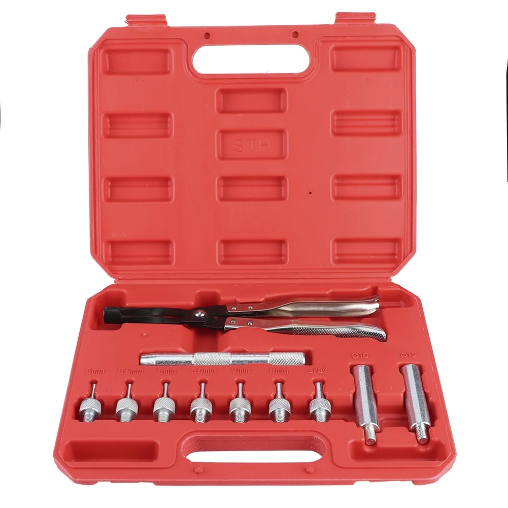 11pcs/set Valve Stem Seal Pliers Removal Install Kit Long Drive Handle Automotive Garage Tools