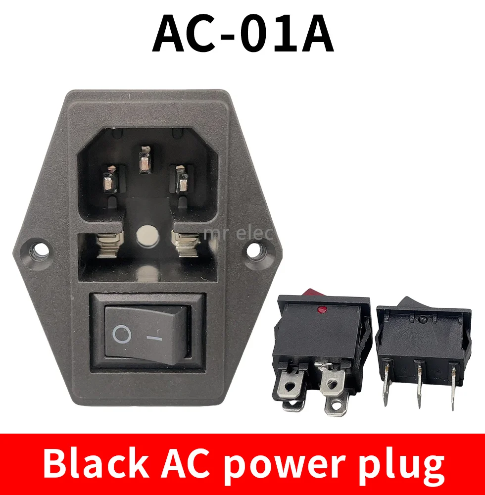 Oiyagai 4 Stk. IEC320 C14 Einlassmodulstecker Sicherungsschalter Steckersteckdose Schalter