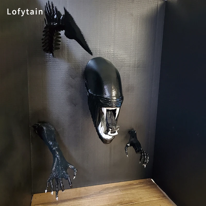 Lofytain Alien Xenomoprh Wall Art scultura statua Horror Alien Predator Sci-Fi Monster animals decorazione regali di Halloween puntelli