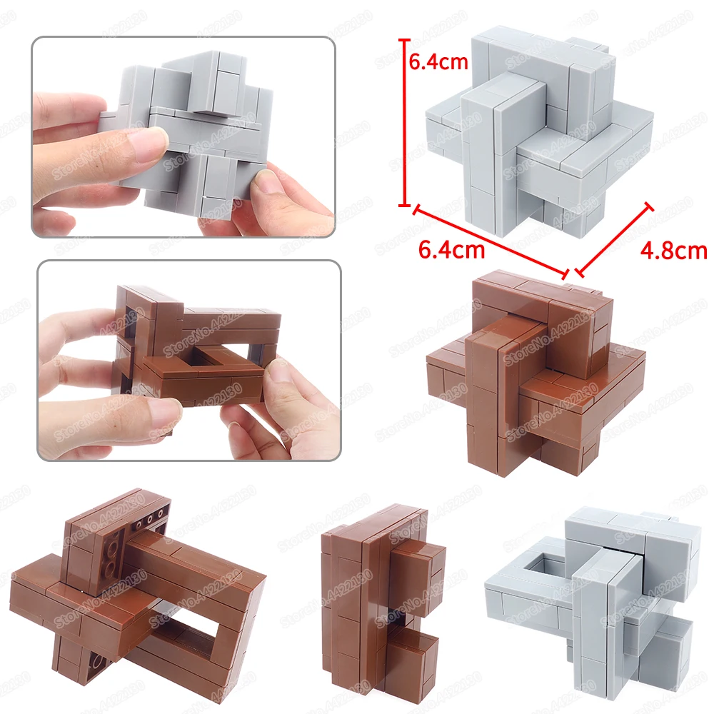 Kong Mingsuo Building Block Assembled Moc Unlock Pressure Detachable Freed Classical Luban Lock Model Child Gift Educational Toy