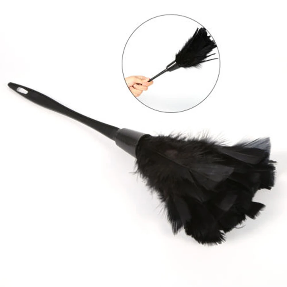 Multicolor Soft Turkey Feather Duster Household Home Cleaning Tools Long Handle Dust Brush for Furniture Car Clean