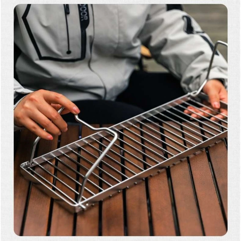 Portable Outdoor Folding Stand Stainless Steel Stove Head Holder Grill Picnic Barbecue Cooking Holder