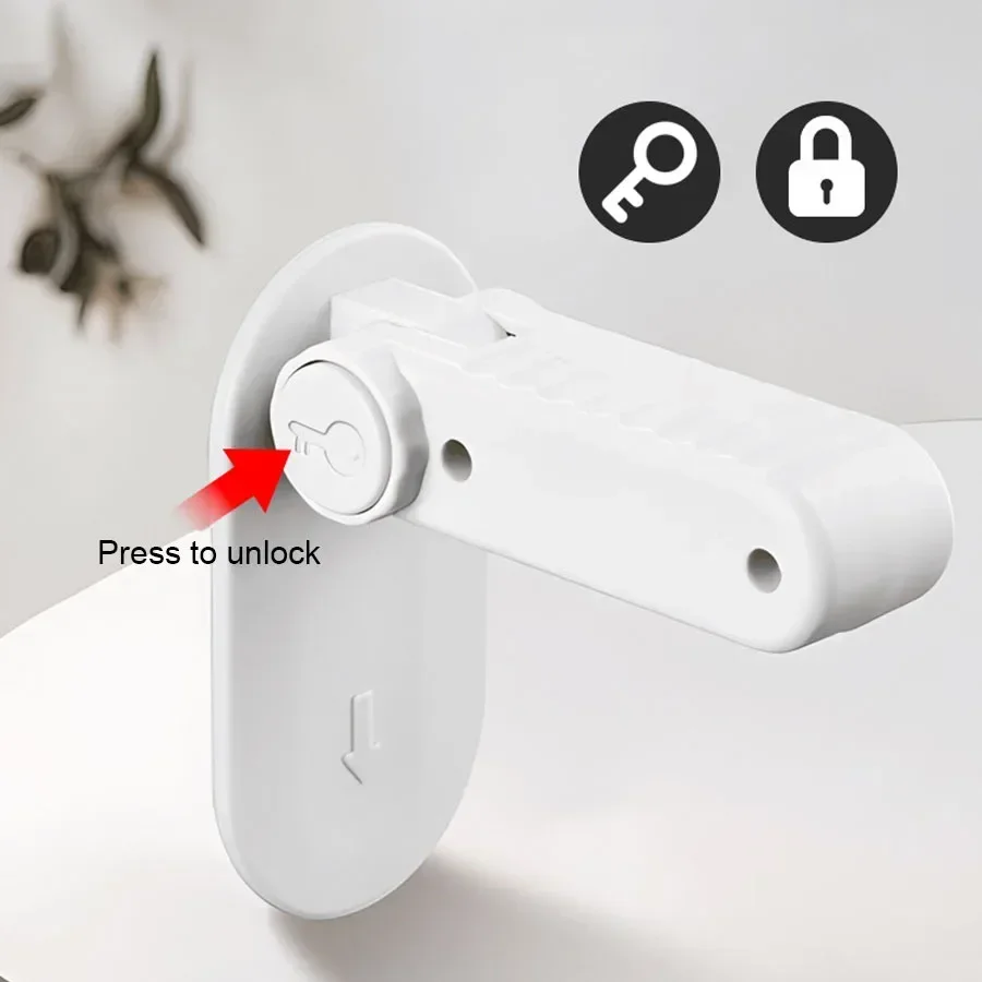

Door Lever Lock Universal Anti-open Handle Child Baby Safety Locks Punch-free Multifunction Hidden Button Buckle Safety Lock