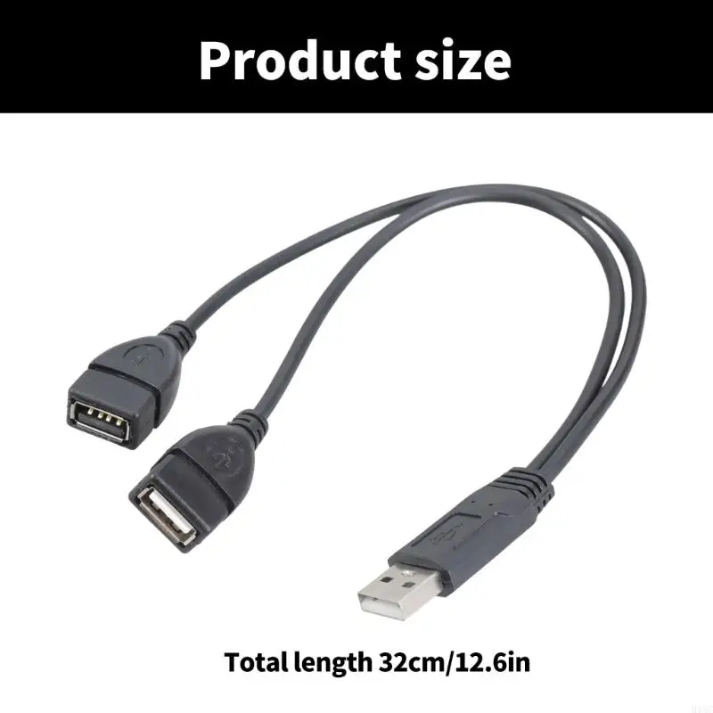 918C USB 2.0 رجل لمضاعفة USB أنثى y شاحن الشاحن سلك الطاقة 32 سم