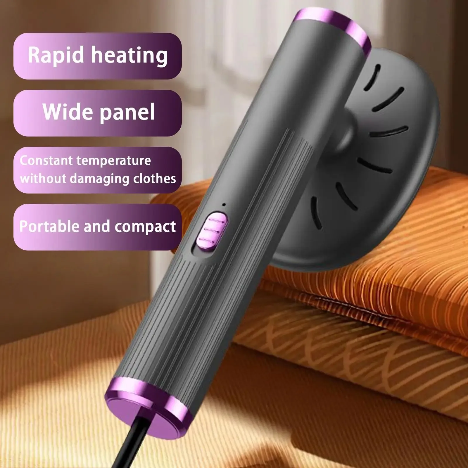 2-in-1 Garment Steamer, Handheld Steamer & Iron for All Fabrics, Large Water Tank for Home Dorm Travel Use