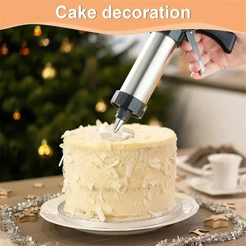 Stainless Steel Cake Cream Decorating Gun Sets Cookie Making Machine Nozzles Mold Pastry Syringe Extruder Kitchen Baking Tools