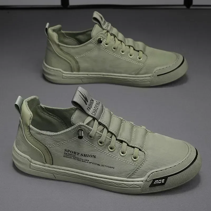 Green Men Casual Shoes Brand Canvas Shoes for Men Luxury Walking Shoes Outdoor Sneakers Male Breathable Footwear Tenis Hombres