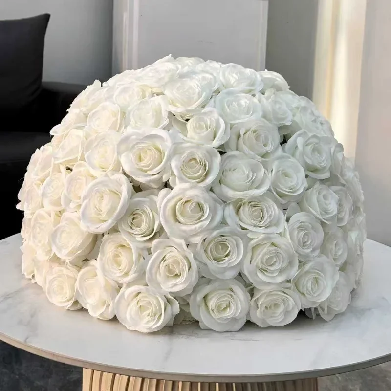 Wedding Road Flower Arrangement Candlestick Table Flower Wedding Stage Arrangement Silk Flower Road Simulation Bal