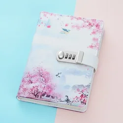 A5 Diary with Code Lock Blockade Notepad Girls Password Book Cute Thick Journals Notebooks School School Supplies New