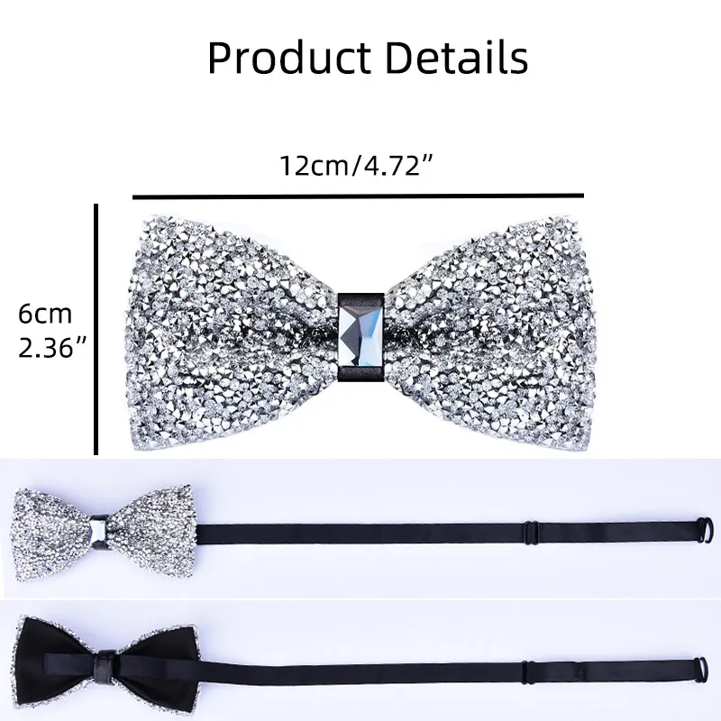 Men Adult Bowtie Shiny Fashion Wedding Party Formal Gift Multicolor Adjust Neck Bow Tie