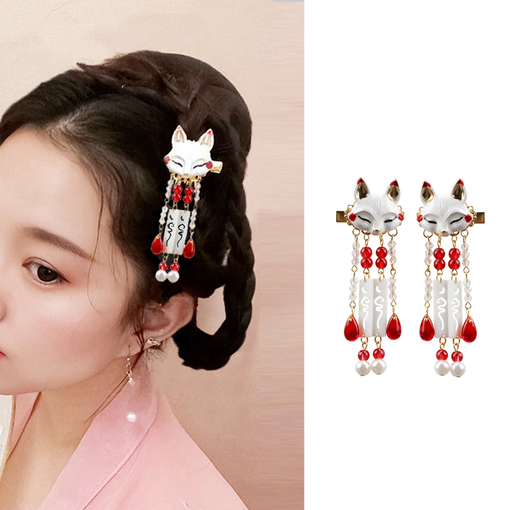 Fashion Headwear Headdress Step Shake Women Girls Crystal Bead Barrette Rhinestone Animal Hair Clips Hanfu Tassel Hairpin