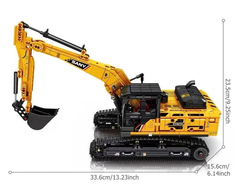 SEMBO BLOCK 1022 Teile Bagger-Modell Bausteine MOC City Baufahrzeug-Set Lernspielzeug Geschenk für Jungen – Detail 10