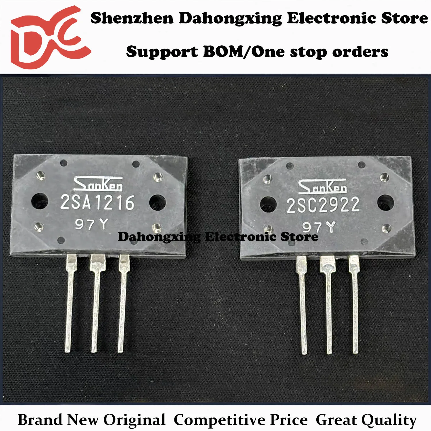 New Original 2Pairs 2SA1216 + 2SC2922 2SA1215 + 2SC2921 MT-200 Audio Amplifier Transistor Electronic Components Great Quality