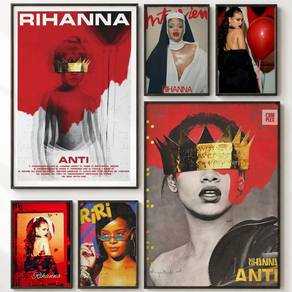 Singer R-RIHANNAs Beauty Painting Calligraphy High-Definition With Textured Finish Modern Style For Hallway Wall Art Decor
