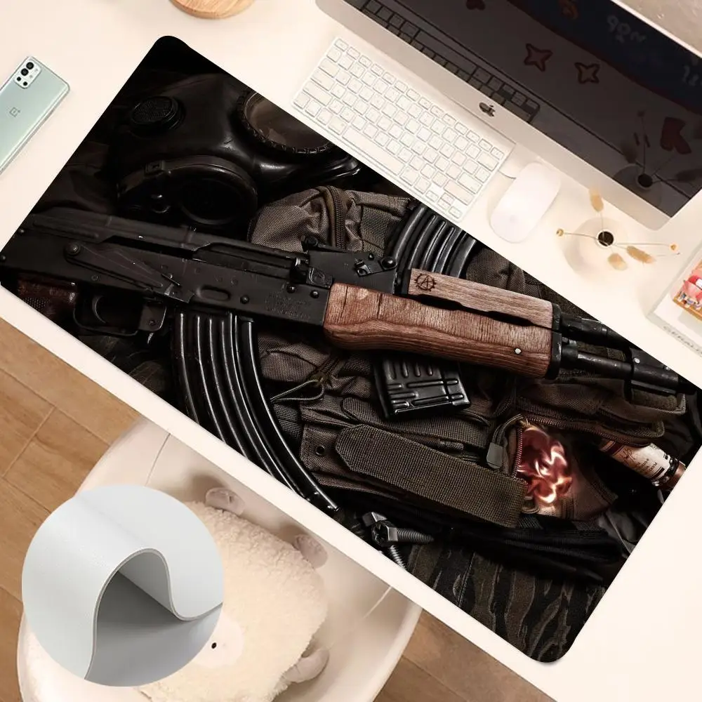 Gun A-Aesthetics and Arts Mouse Pad Mouse Pad 900×400MM Accessories Gaming Computer 70x30cm PU Mousepad Leather Table Pad Carpet