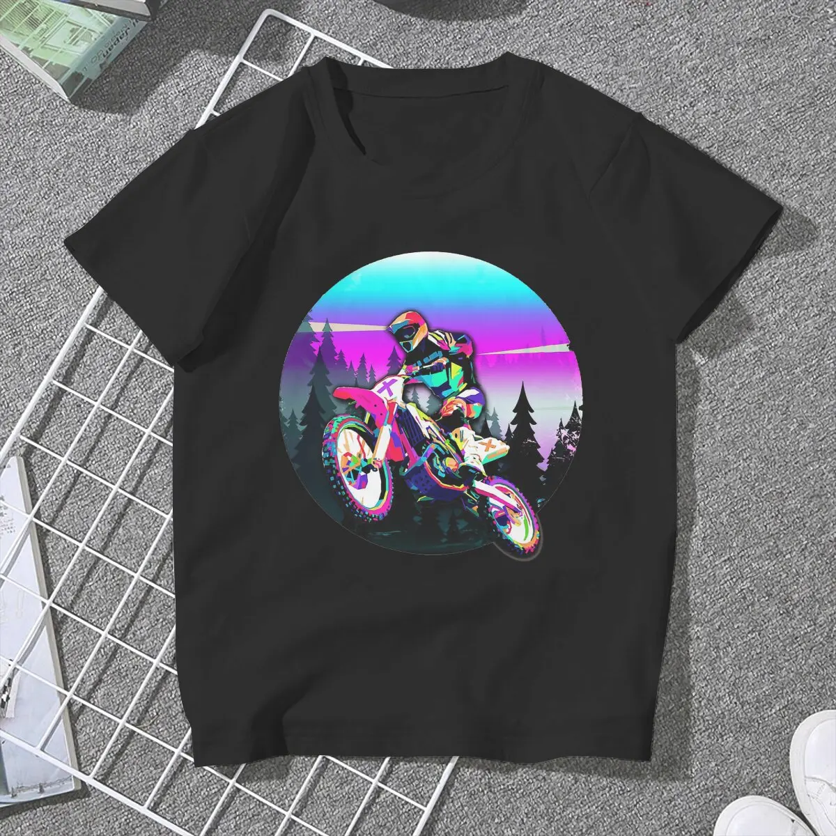 Colorful Sweet Girls Women T-Shirt Adventure Motorcycle Tour Blusas Harajuku Casual Short Sleeve Vintage Tops