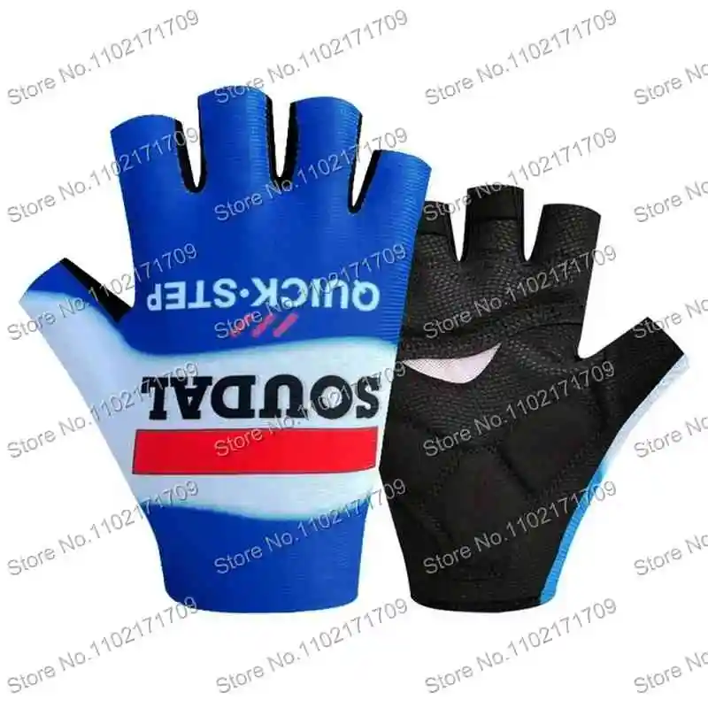 2024 Soudal Quick Step Team Cycling Glove Half Finger Anti-Slip Gel Bicycle Glove Half Finger Road Bike Glove MTB Mittens