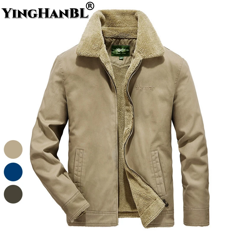 100% cotton Parka Overcoat Casual brand clothing Winter coat Men Thick Windbreaker streetwear Fleece jacket Man Military Outwear