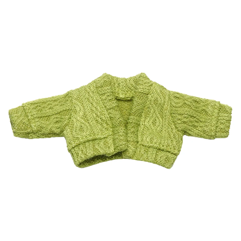 Lalka Mini dzianinowy sweter kardigany Casual Dress ubrania dla 1/11 1/12 lalki dla dzieci DIY zabawki prezentowe dla OB11 akcesoria dla lalek — zdjęcie 2