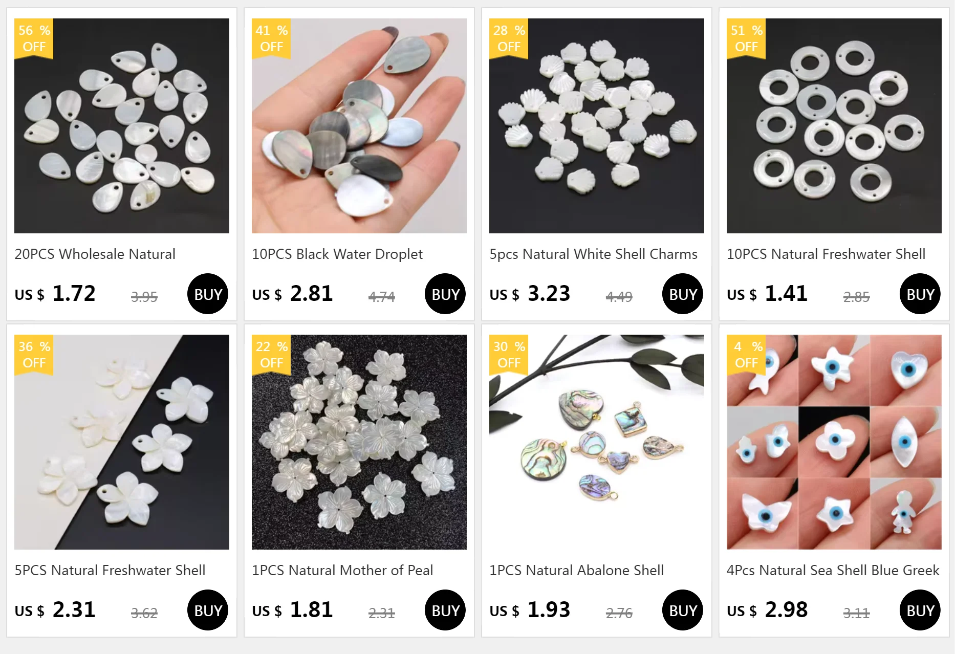 10 Stück natürliche Süßwasser-Muschel-Herzform-Anhänger, Schmuckherstellung für DIY-Halsketten, Ohrringe, Zubehör, Geschenk für Frauen, 10 x 10 mm – Detail 1